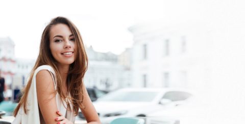 A beautiful lady smiling